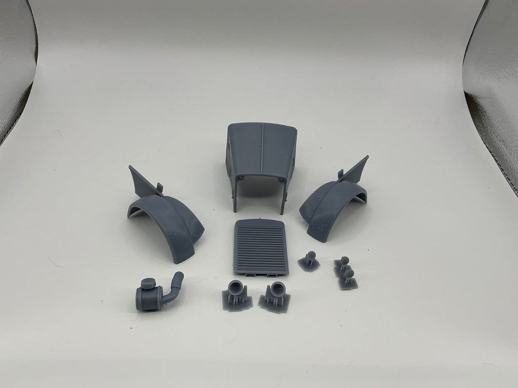 1/25th scale resin 3d printed Peterbilt 281 hood by anonymous. Read description.