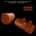 1/25th resin 3d printed quilted vinyl cover fuel tank  by Nahuel Customs