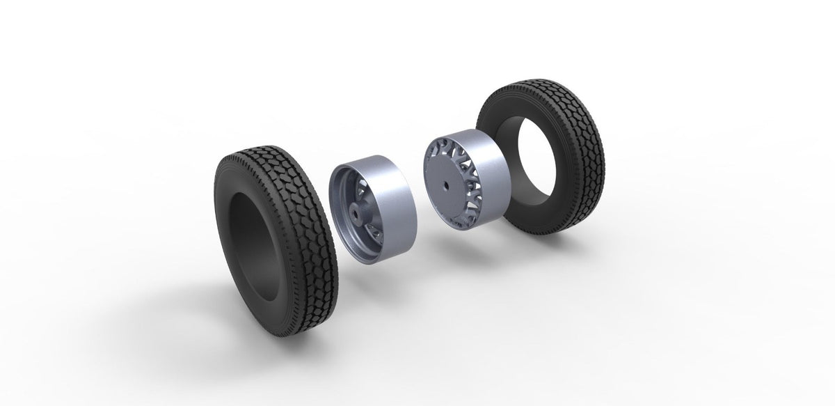 1/25 resin 3d printed custom wheel an tire set by 3D TECH DESIGN