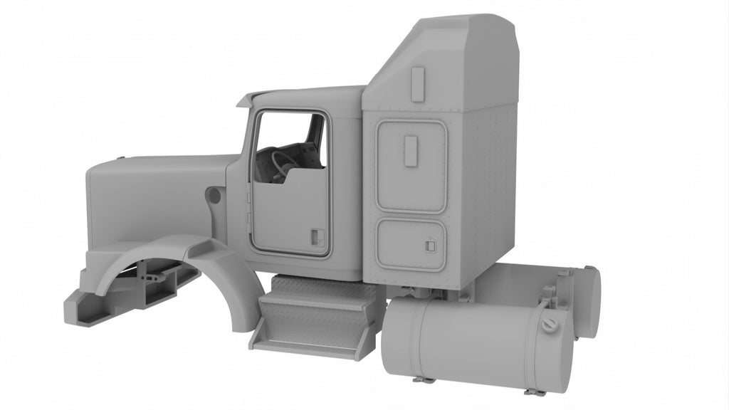 1/25th 3d printed KW T800H flat top cab w/36” aero sleeper  by Alpha Centauri