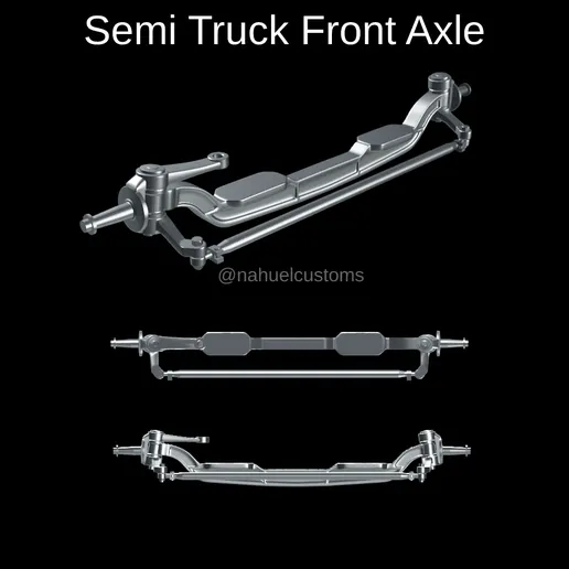 1/25th resin 3d printed semi truck front axle by Nahuel Customs