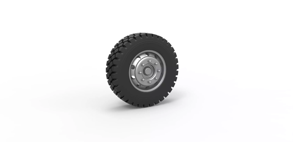 1/25th scale resin 3d printed Military truck front wheel set by 3dtech design