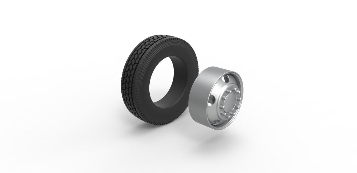 1/25 resin 3d printed 5 hole wheel and tire set by 3D TECH DESIGN