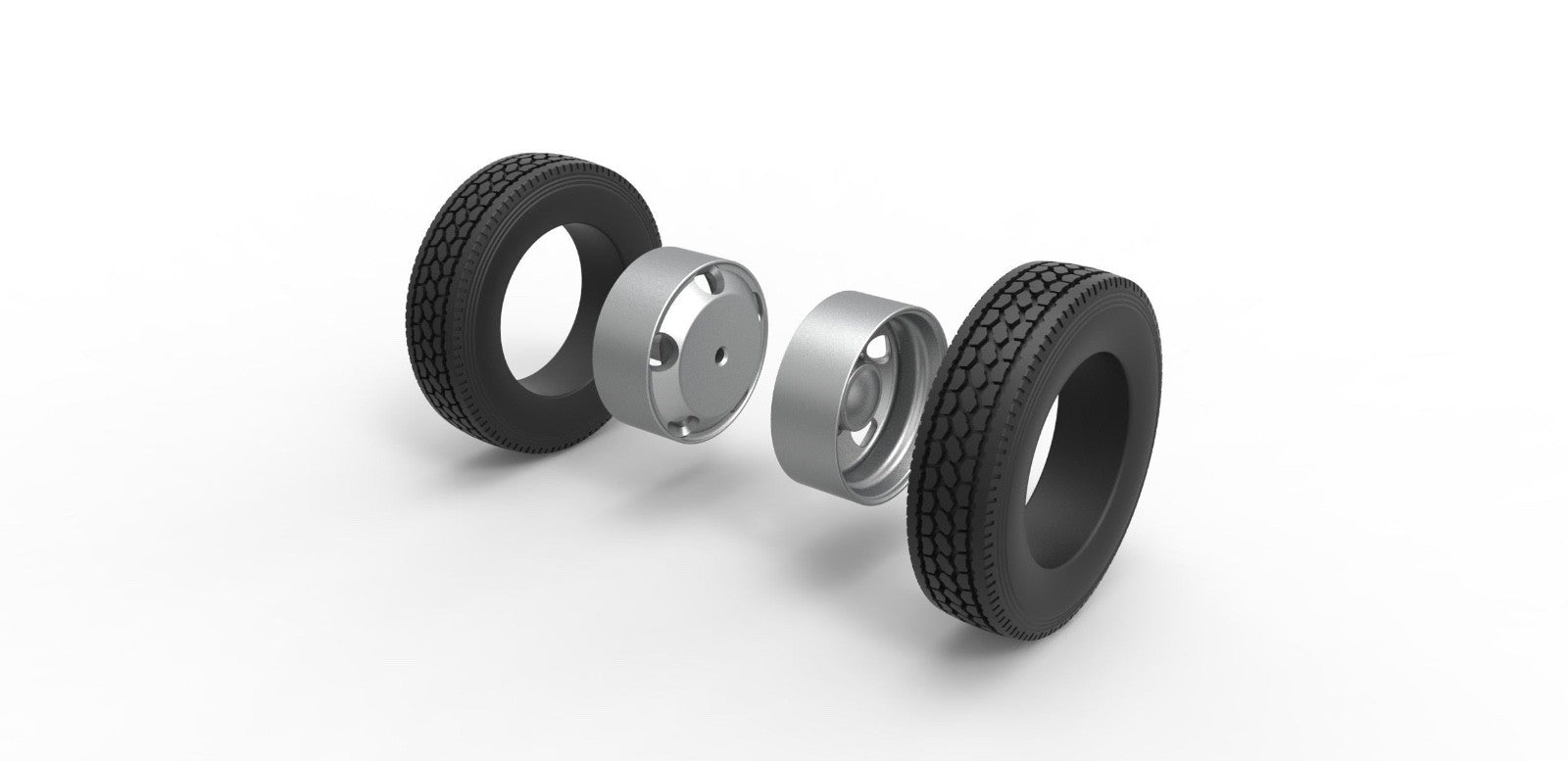 1/25 resin 3d printed 5 hole wheel and tire set by 3D TECH DESIGN