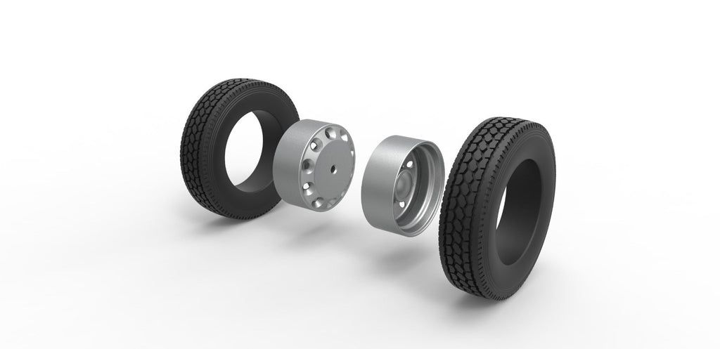 1/25th scale 10 Hole rear double wheel  by 3dtech design