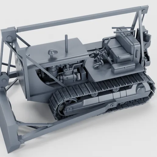 1/25 resin printed D8 dozer with blade attachment WWII by wargame3d