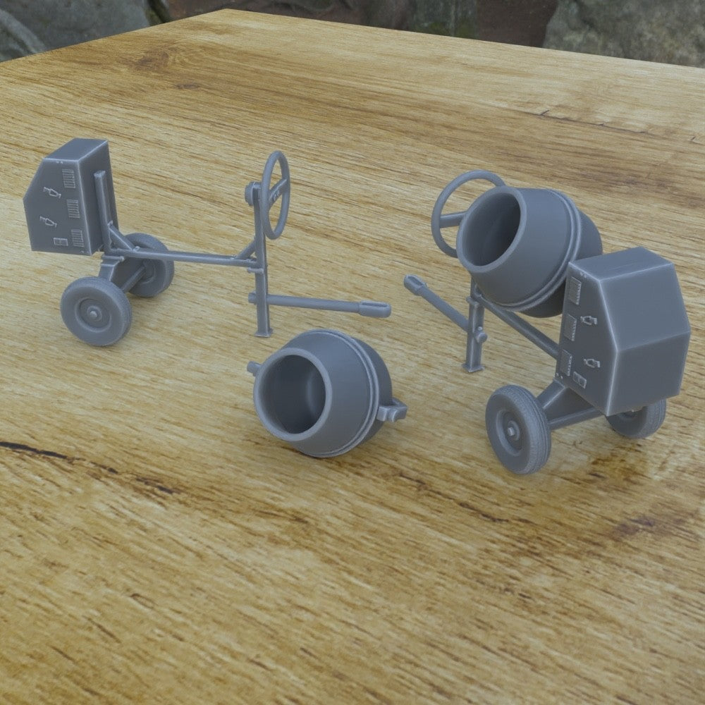 1/25th scale resin 3-D printed construction equipment set by Myportal Studios
