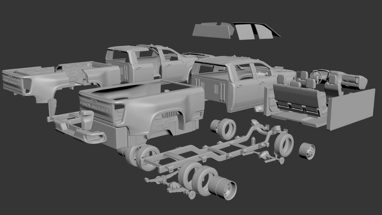 1/25 resin 3d printed 2022 Chevy Silverado dually by Andrey Bezrodney