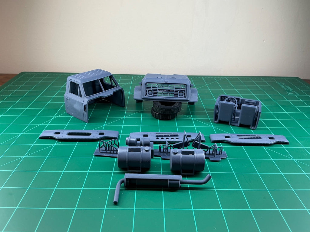 1/25th 3d printed resin Chevy C90 long nose truck cab by Nahuel Customs