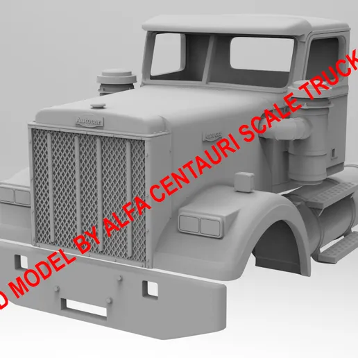 1/25th resin 3d printed Autocar AT64F day cab by Alfa Centauri