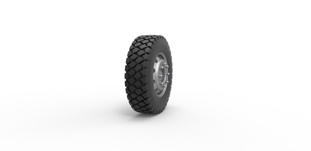 1/25th scale resin 3d printed Military truck front wheel set by 3dtech design