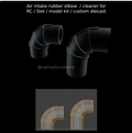 1/24 scale Air intake rubber elbow 3d resin printed