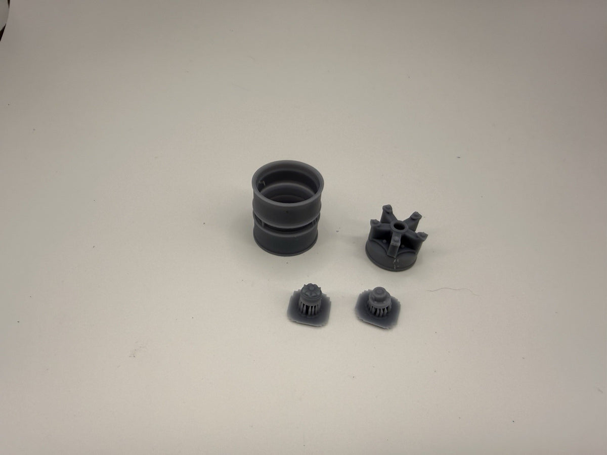 1/24 scale 5 Spoke Trailer Hubs Set Of 4 by Fiala