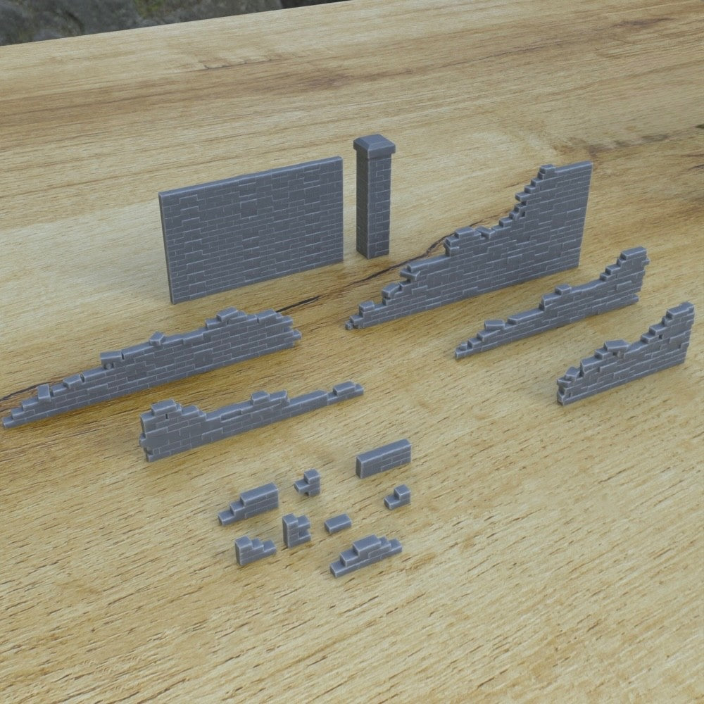 1/25th scale resin 3-D printed brick wall set by Myportal Studios