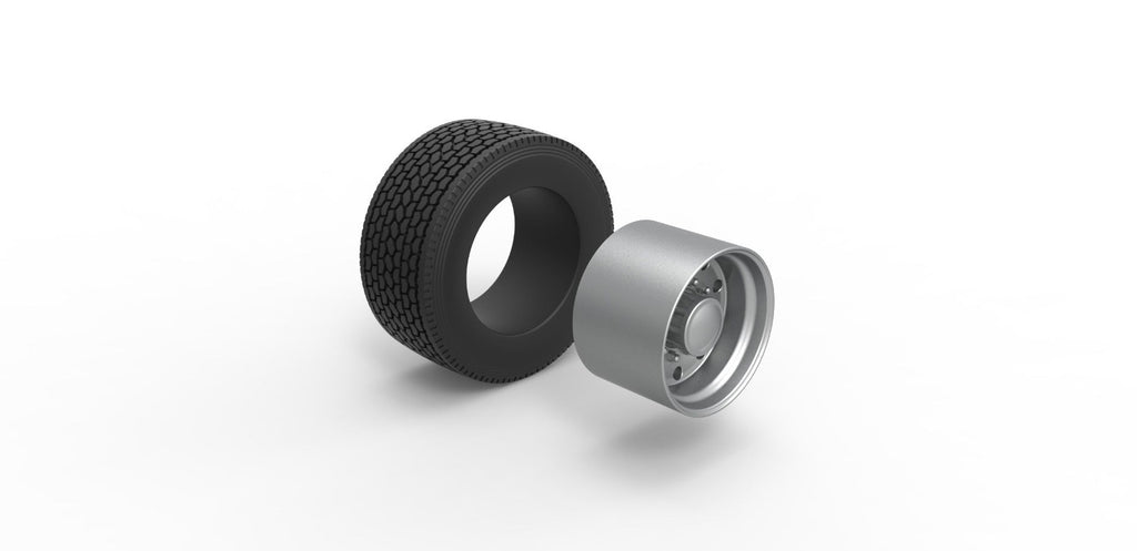 1/25 resin 3d printed super single wheel and tire set by 3D TECH DESIGN