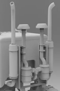 1/32nd scale 3d printed big rig dual exhaust, dual air cleaner, turned out tip