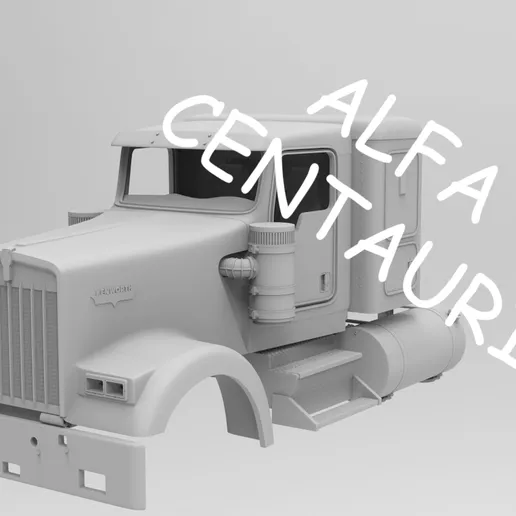 1/25th 3d printed KW W900L 36” flat top sleeper kit by Alpha Centauri