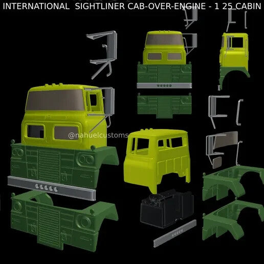 INTERNATIONAL SIGHTLINER CAB-OVER-ENGINE - 1 25 CABIN 3d resin printed model kit