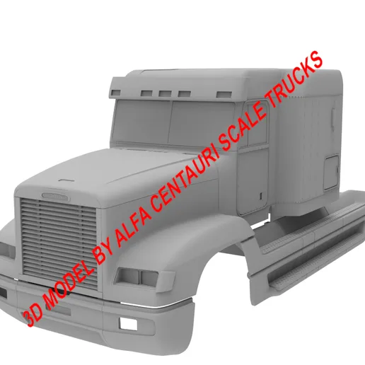 1/25th 3d printed Freightliner FLD 120 mid roof kit by Alpha Centauri