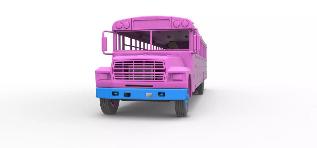 1/25th scale resin 3d printed 82 Ford school bus by 3dtech design