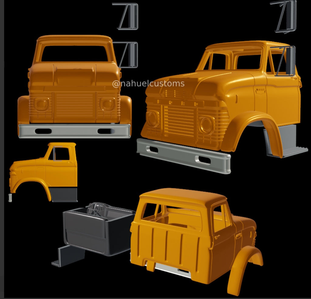Ford N-SERIES - NT-SERIES - TRUCK CABIN - 1 25 SCALE resin 3d printed model