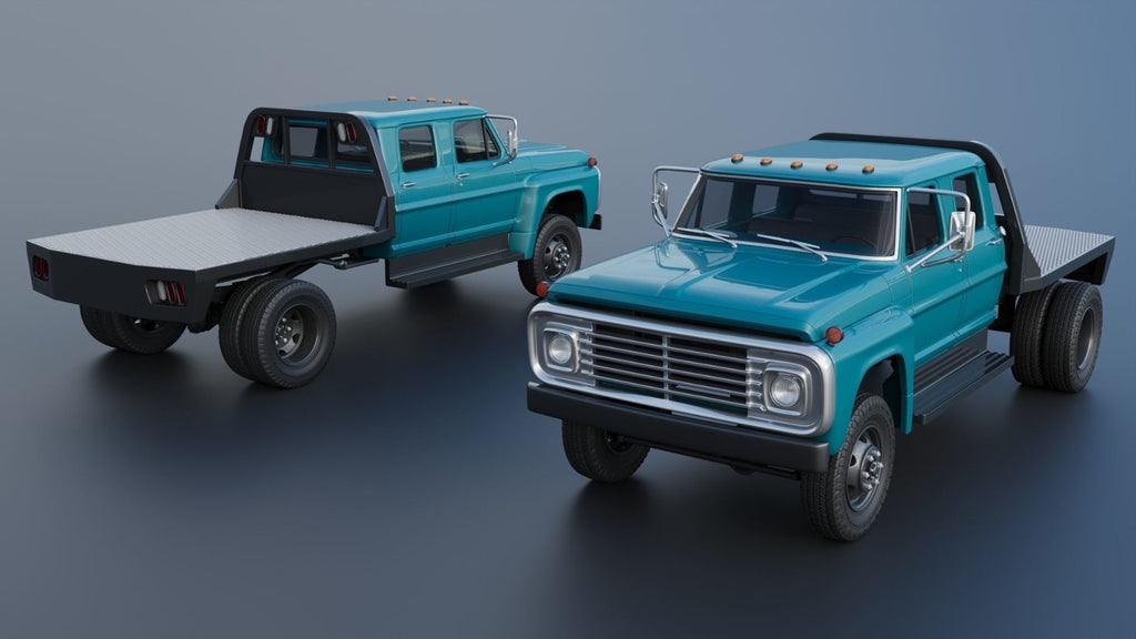 1/48 resin 3d printed 1971 F-750 Crew Cab pickup/utility bed work truck