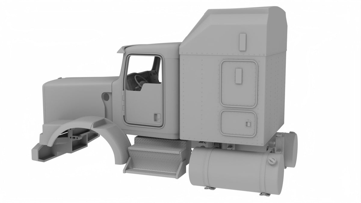 1/25th 3d printed KW T800H flat top cab w/60” aero sleeper  by Alpha Centauri