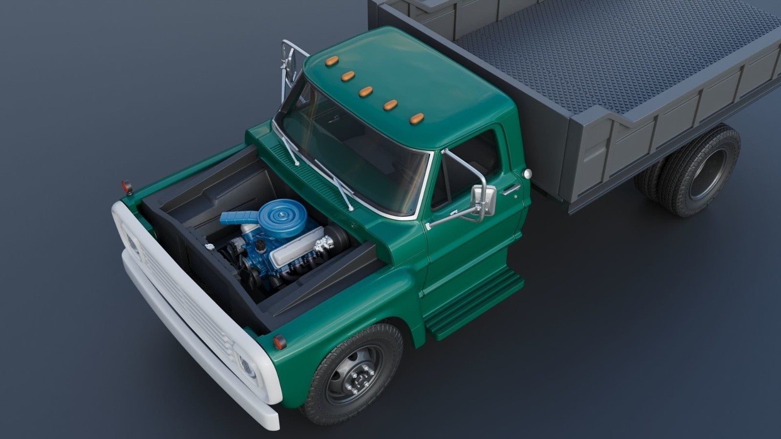 1/25 resin 3d printed 1967 Ford F 500 w/landscape be designe by Andrey Bezrodny