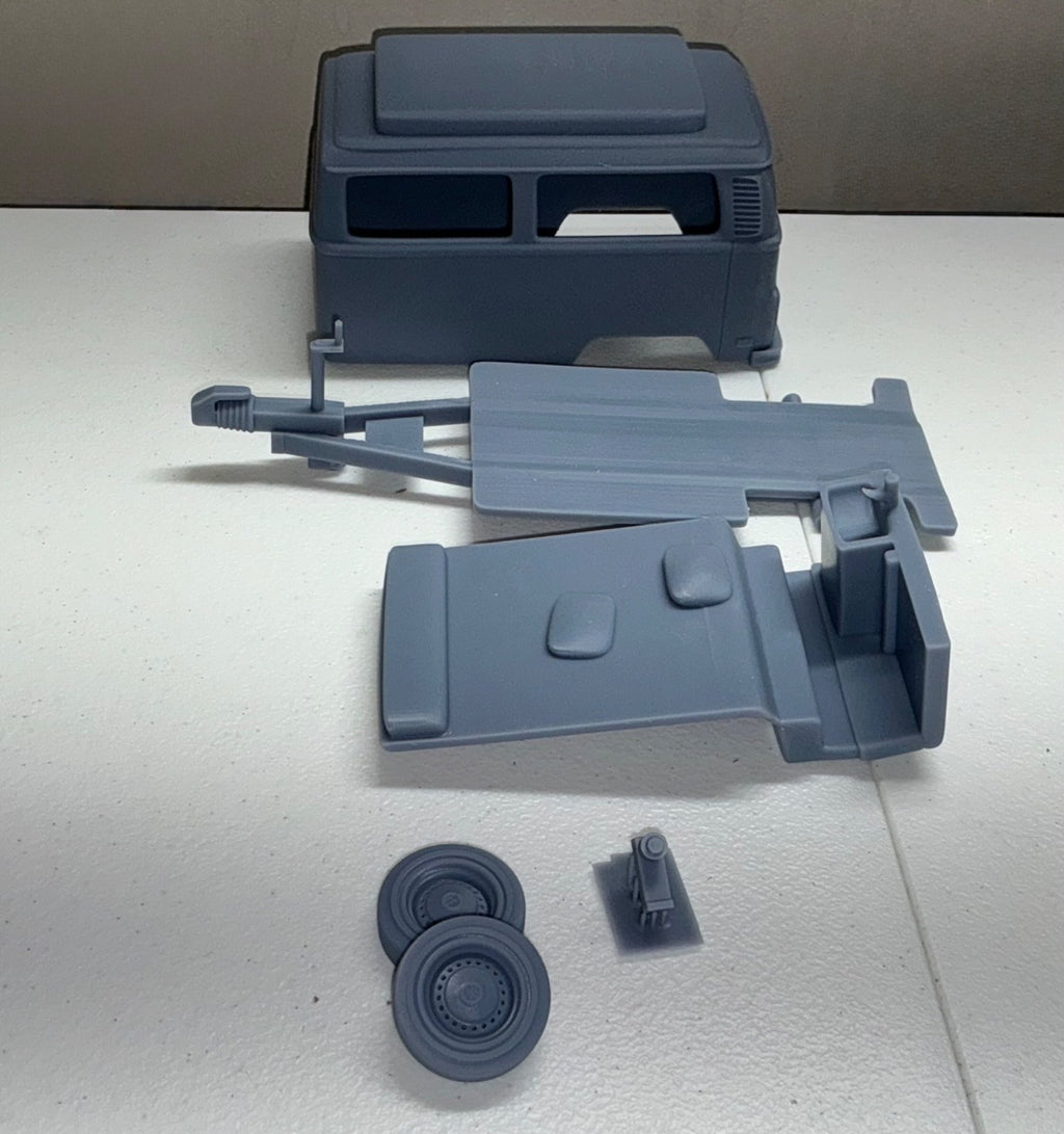 1/25 resin 3d printed VW bus trailer by Nahuel Customs