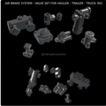 1/25 resin 3d printed AIR BRAKE SYSTEM - VALVE SET FOR TRAILER - TRUCK- RIG