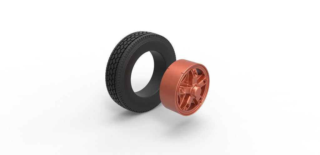 1/35 resin 3d printed 5 spoke wheel and tire set by 3D TECH DESIGN
