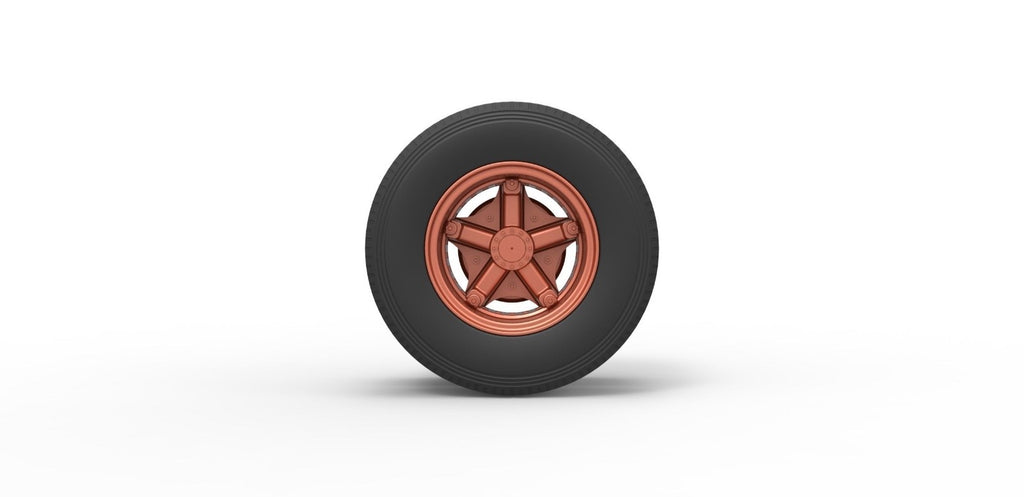 1/50 resin 3d printed 5 spoke wheel and tire set by 3D TECH DESIGN