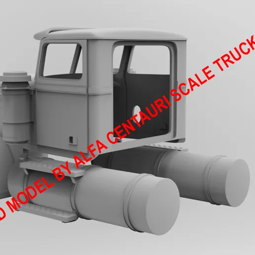 1/25 resin 3d printed Autocar AT64F W/60" sleeper by Alpha Centauri